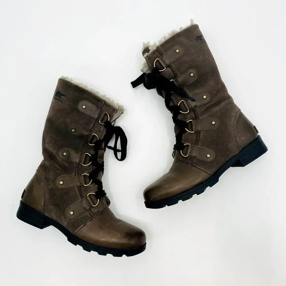 Sorel women's 7.5 lined lace up winter boots